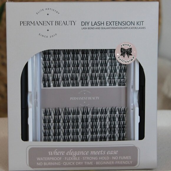 Permanent beauty long lasting lash extension cluster kit bond & seal + tweezers - Picture 1 of 4